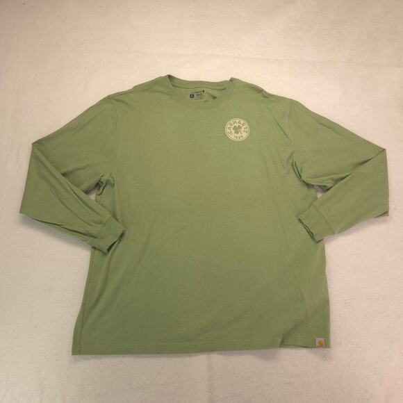 Carhartt Loose Fit Casual Crew Neck Long Sleeve T Shirt Mens Size XL Green - Picture 2 of 8